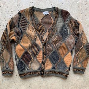 Coogi Style Vintage 1970’s Cardigan Made In AUS